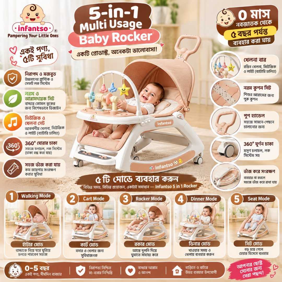 ৫,ইন,১,মাল্টিফাংশনাল,বেবী,চেয়ার,(5,IN,1,Multifunctional,Baby,Chair)