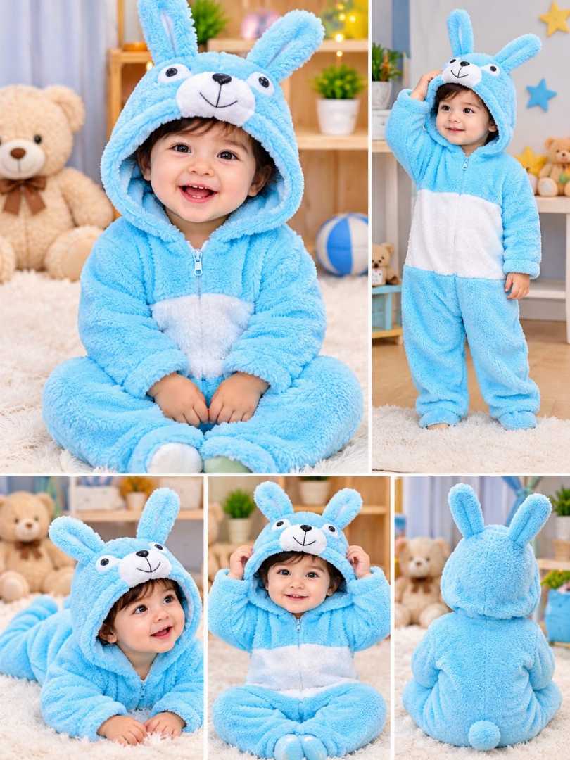 Winter,Hooded,Jumpsuits,Fox,Design,Romper